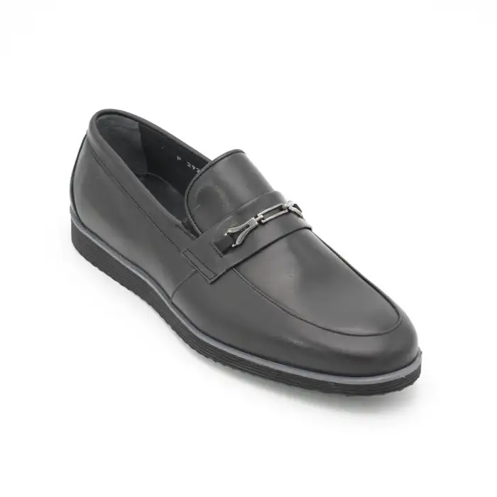 2921 Fosco Hakiki Deri Erkek Ayakkabı Siyah Eva