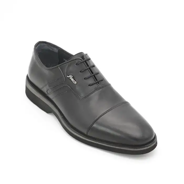 2942 Fosco Hakiki Deri Erkek Ayakkabı Siyah Eva