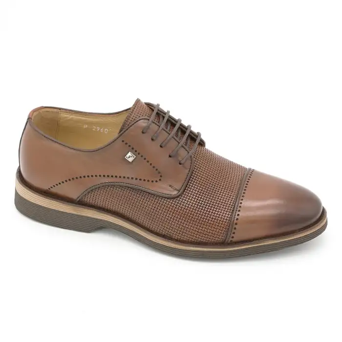 2960 Fosco Hakiki Deri Erkek Ayakkabı Taba Eva