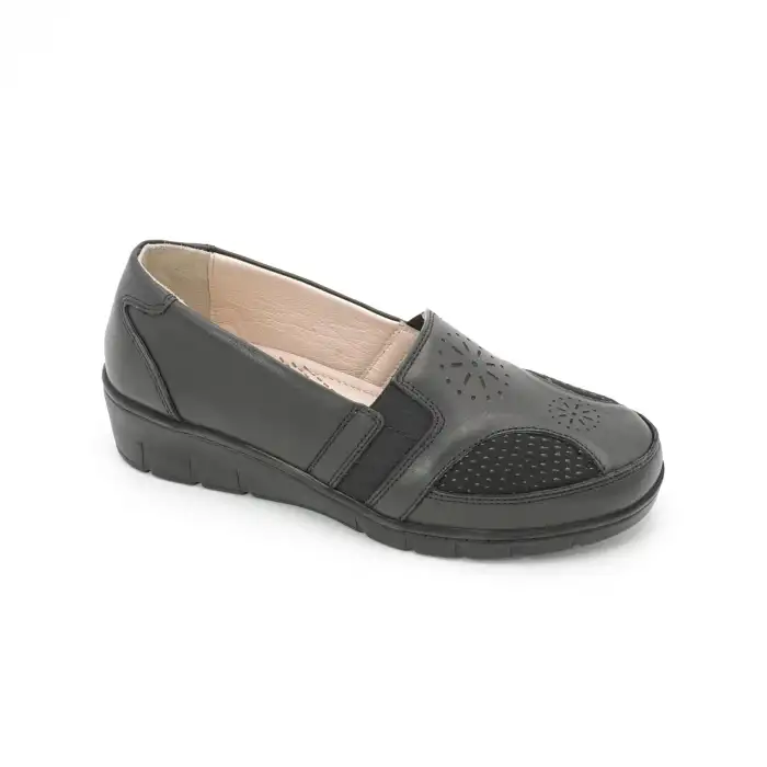 302 PTK Hakiki Deri Bayan Ayakkabı Siyah