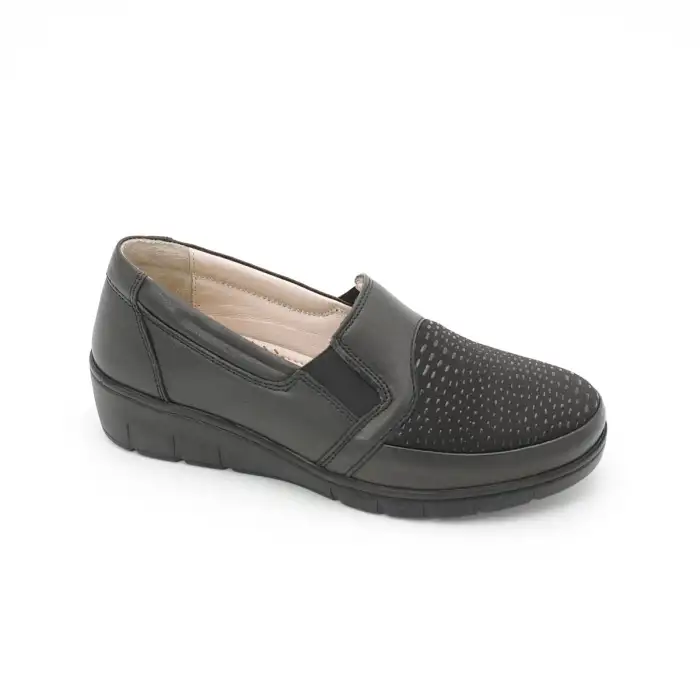 303 PTK Hakiki Deri Bayan Ayakkabı Siyah