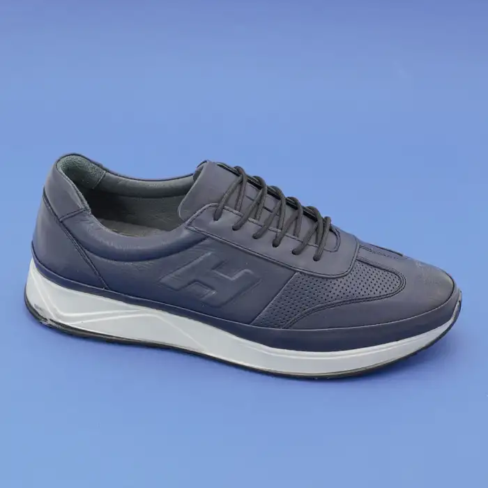 305 SYR Erkek Hakiki Deri Ayakkabı Lacivert Poli