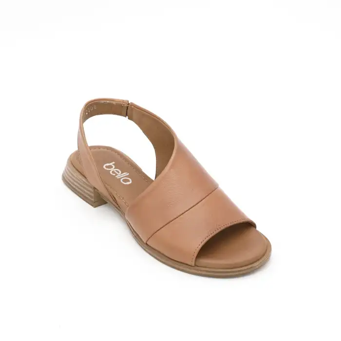 32208 BLL Hakiki Deri Bayan Sandalet Taba