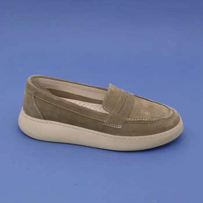 405 FMS Hakiki Deri Bayan Ayakkabı Vizon Süet