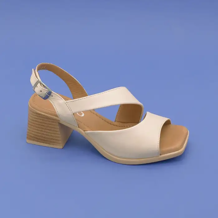 458 BLL Hakiki Deri Bayan Sandalet Bej