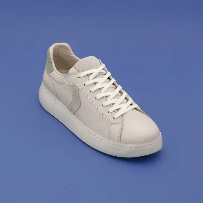 463 FMS Hakiki Deri Bayan Ayakkabı Ekru