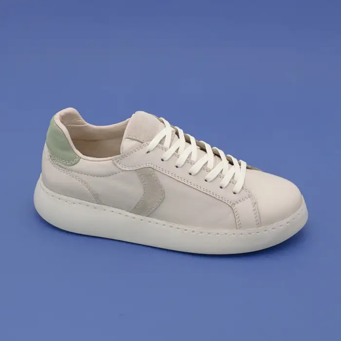 463 FMS Hakiki Deri Bayan Ayakkabı Ekru