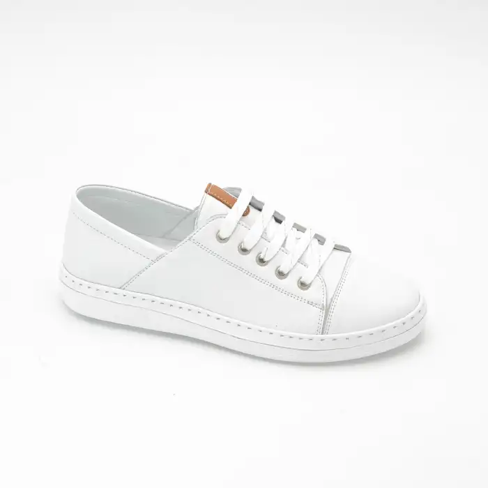 501 YVZ Hakiki Deri Bayan Ayakkabı Beyaz