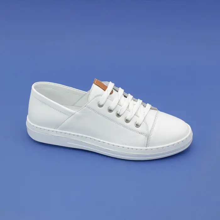 501 YVZ Hakiki Deri Bayan Ayakkabı Beyaz