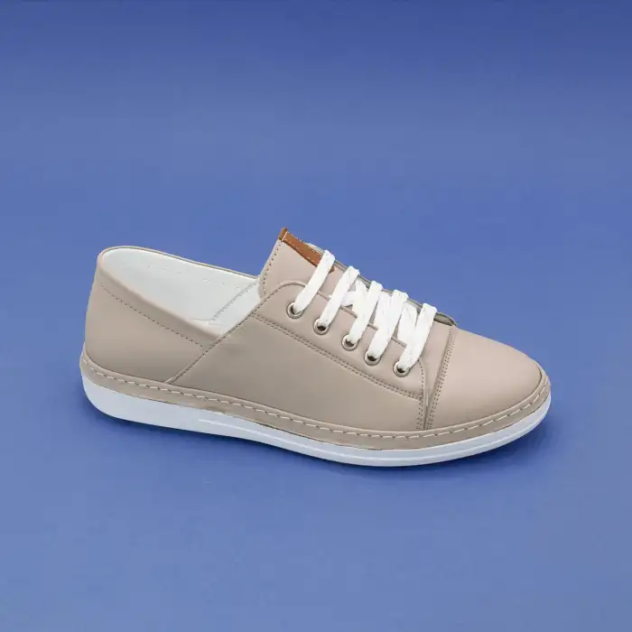 501 YVZ Hakiki Deri Bayan Ayakkabı Taş