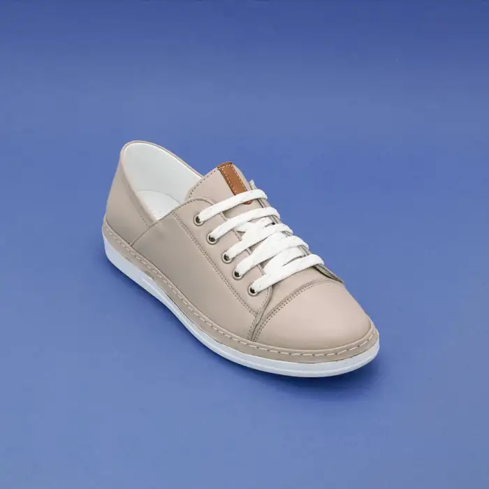 501 YVZ Hakiki Deri Bayan Ayakkabı Taş