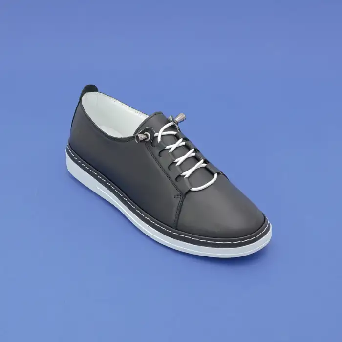 505 YVZ Hakiki Deri Bayan Ayakkabı Siyah