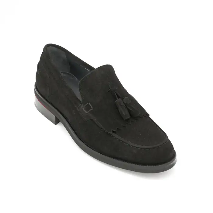 6080 Fosco Hakiki Deri Neolit Erkek Ayakkabı Siyah Süet