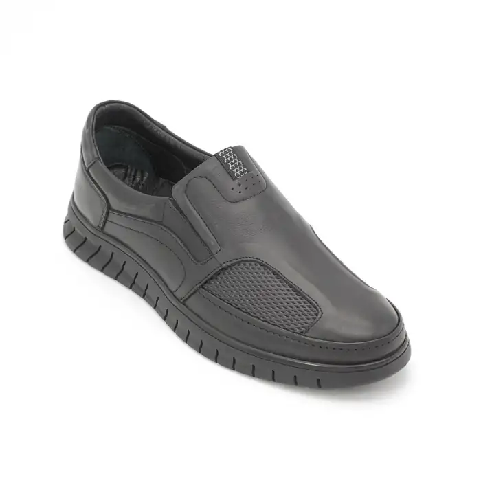 6122 Pepita Comfort Erkek Ayakkabı Siyah Kauçuk