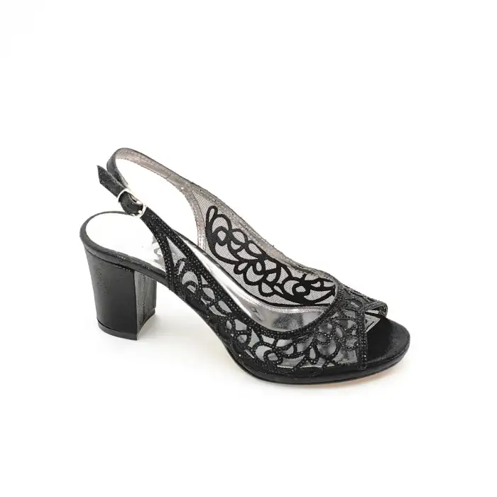 6229 OZR Abiye Bayan Ayakkabı Siyah 7 cm