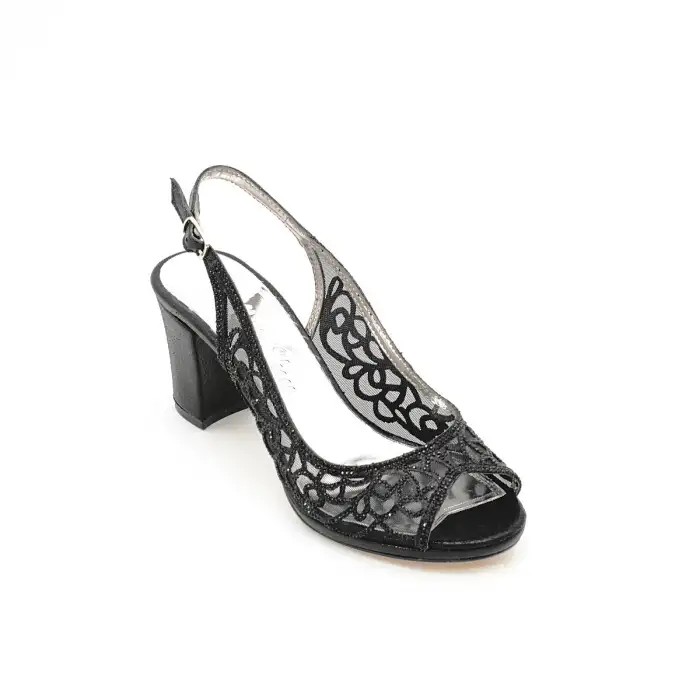 6229 OZR Abiye Bayan Ayakkabı Siyah 7 cm