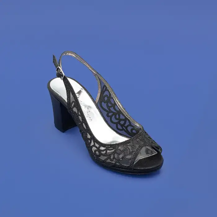 6229 OZR Abiye Bayan Ayakkabı Siyah 7 cm