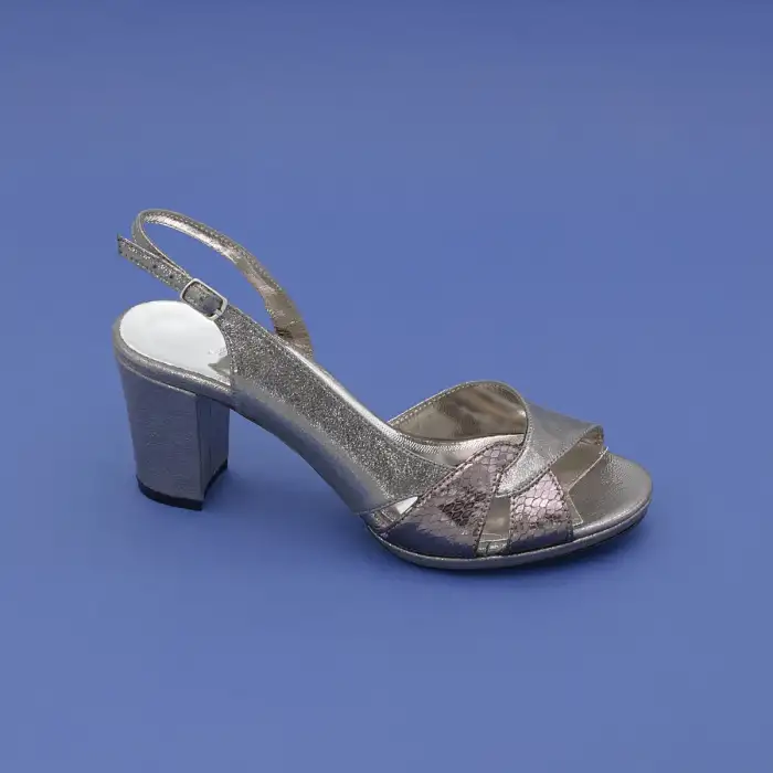 6231 OZR Abiye Bayan Ayakkabı Platin 7 cm