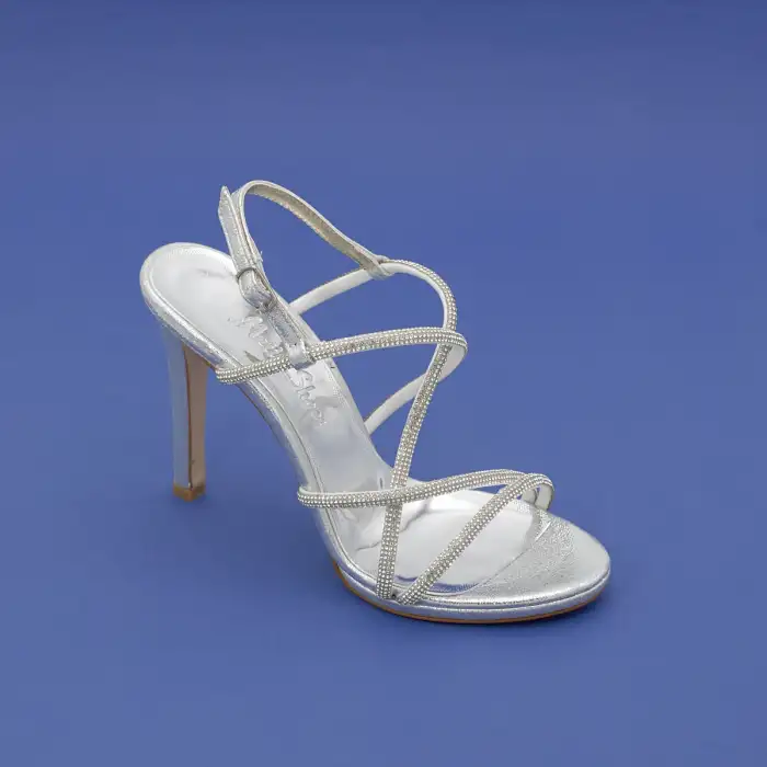 6289 OZR Abiye Bayan Ayakkabı Gümüş 10,5 cm