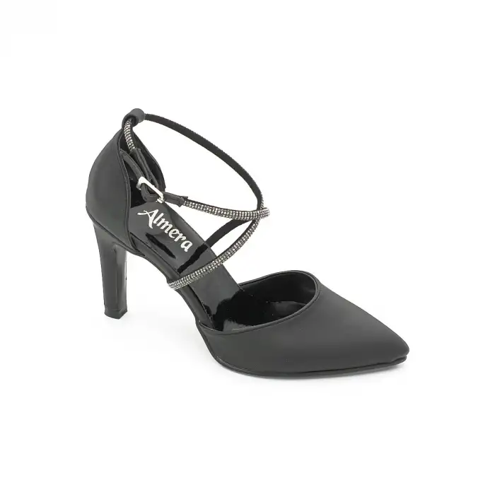 667 ALR Abiye Bayan Ayakkabı 9 cm Siyah Saten