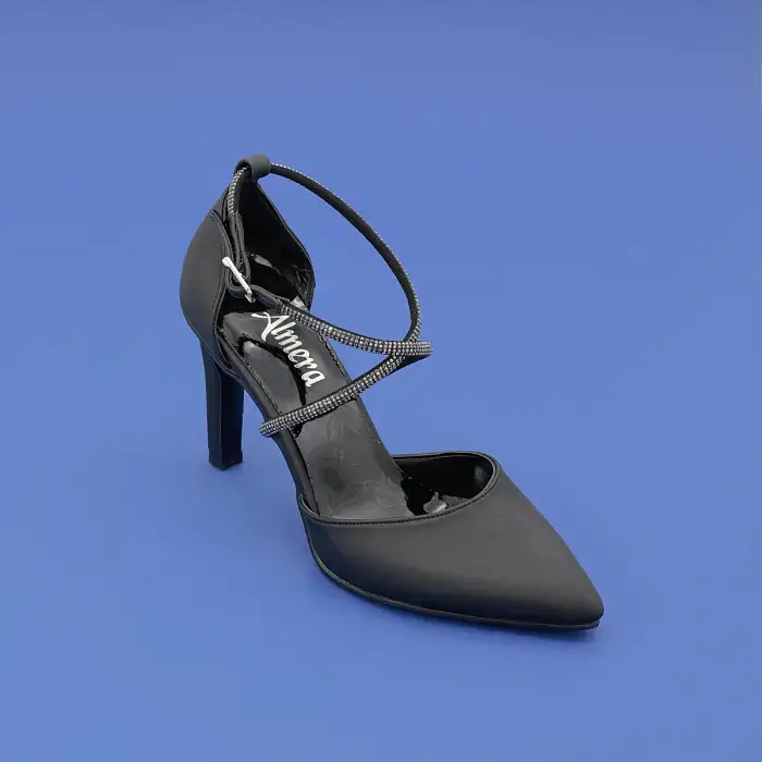 667 ALR Abiye Bayan Ayakkabı 9 cm Siyah Saten