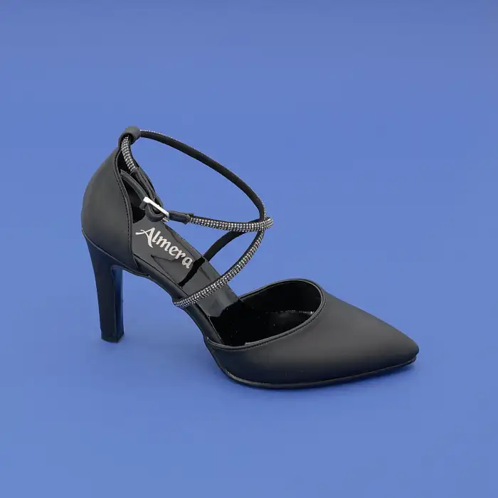 667 ALR Abiye Bayan Ayakkabı 9 cm Siyah Saten