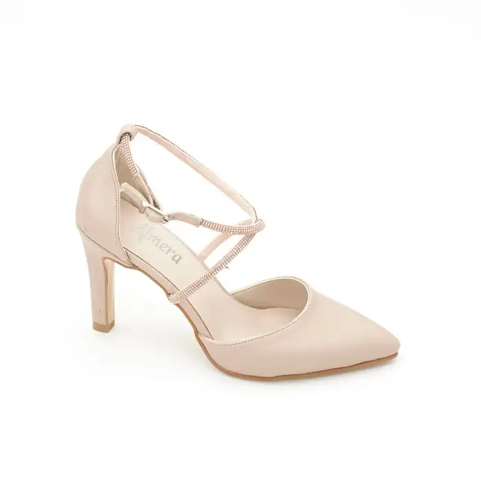 667 ALR Abiye Bayan Ayakkabı 9 cm Ten Saten