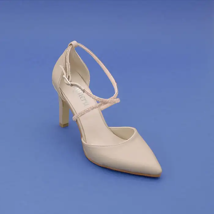 667 ALR Abiye Bayan Ayakkabı 9 cm Ten Saten