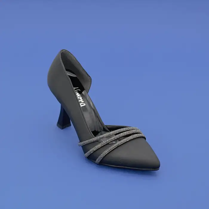685 ALR Abiye Bayan Ayakkabı 8 cm Siyah Saten