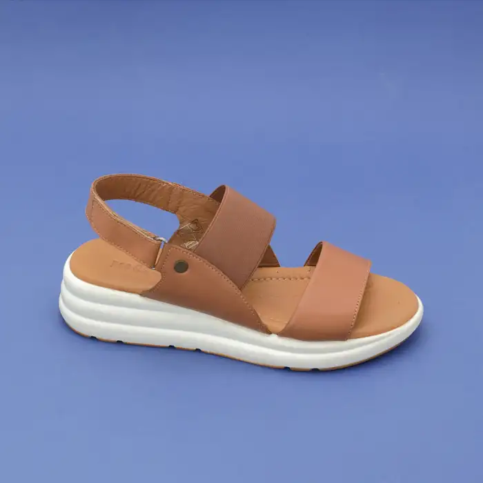 8208 IZZ Hakiki Deri Bayan Sandalet Taba