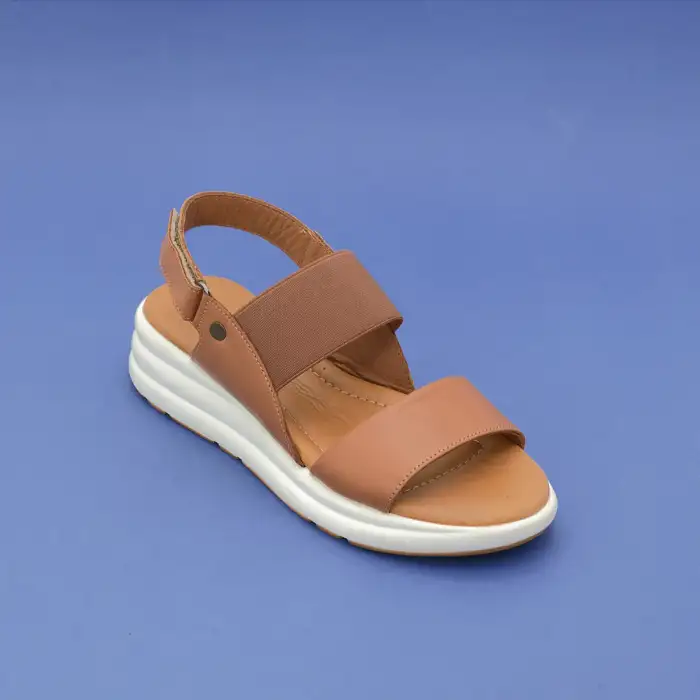 8208 IZZ Hakiki Deri Bayan Sandalet Taba