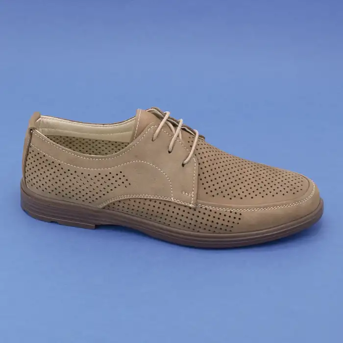851 SHM Hakiki Deri Erkek Ayakkabı Kum Nubuk