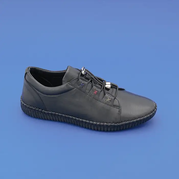 9035 Pepita Hakiki Deri Bayan Ayakkabı Siyah