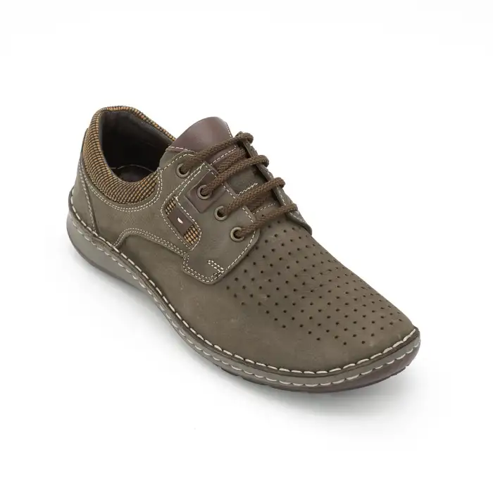 9565 FTF Hakiki Deri Erkek Ayakkabı Kahve Nubuk