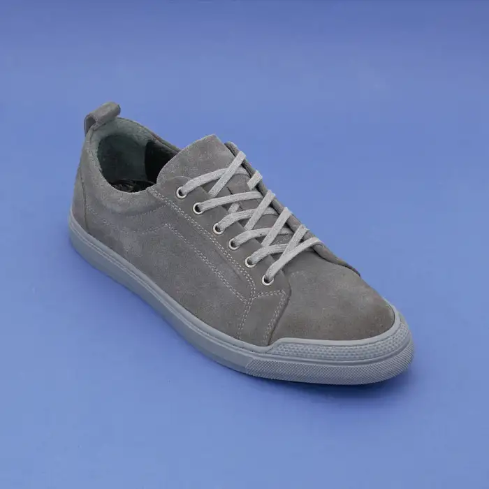 9822 Fosco Hakiki Deri Erkek Ayakkabı Gri Süet