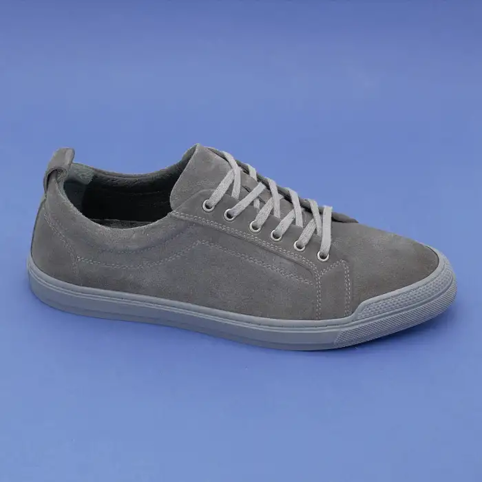 9822 Fosco Hakiki Deri Erkek Ayakkabı Gri Süet