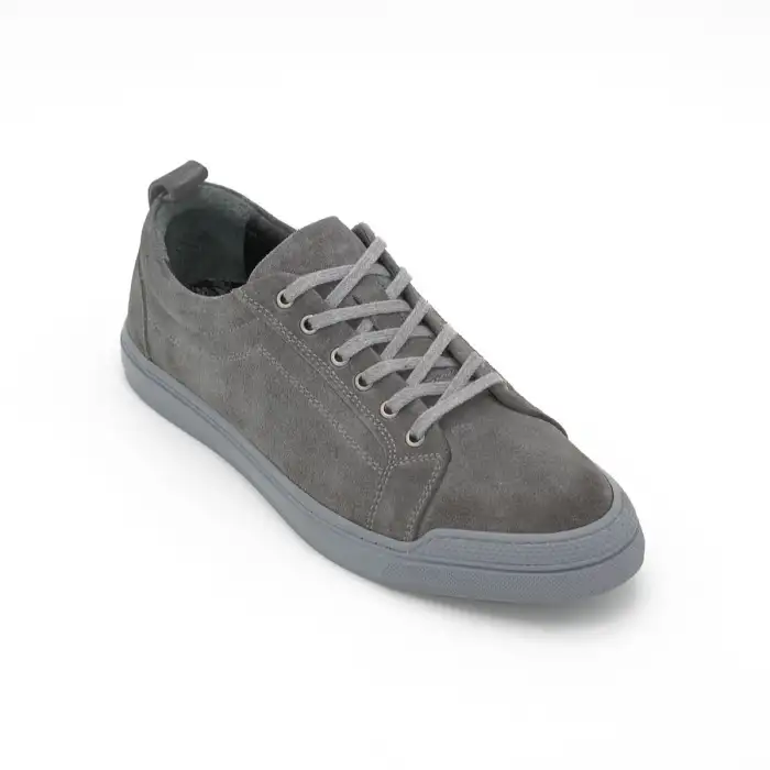 9822 Fosco Hakiki Deri Erkek Ayakkabı Gri Süet