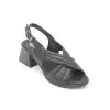 12003 PKR Hakiki Deri Bayan Sandalet Siyah