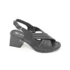 12003 PKR Hakiki Deri Bayan Sandalet Siyah