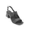 19004 PKR Hakiki Deri Bayan Sandalet Siyah