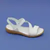 216 EKN Hakiki Deri Bayan Sandalet Beyaz