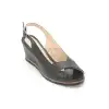 32001 PKR Hakiki Deri Bayan Sandalet Siyah