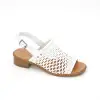 6001 IZZ Hakiki Deri Bayan Sandalet Beyaz