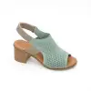 647 IZZ Hakiki Deri Bayan Sandalet Yeşil