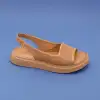 878 ASY Hakiki Deri Bayan Sandalet Taba