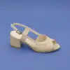 PYZ 729 Hakiki Deri Klasik Bayan Ayakkabı 6 cm Bej