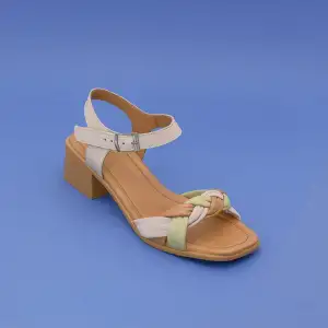 1011 YVZ Hakiki Deri Bayan Sandalet Taş Garni