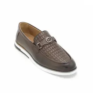 2001 KNG Hakiki Deri Erkek Ayakkabı Kahve