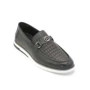 2001 KNG Hakiki Deri Erkek Ayakkabı Siyah