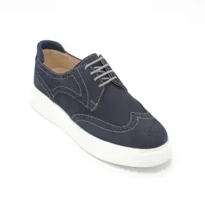 229 FTF Hakiki Deri Erkek Ayakkabı Lacivert Nubuk